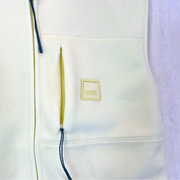 Rains Fleece Vest Straw Yellow Sleeveless Pockets Jacket Liner NWT NEW Medium - Picture 6 of 16